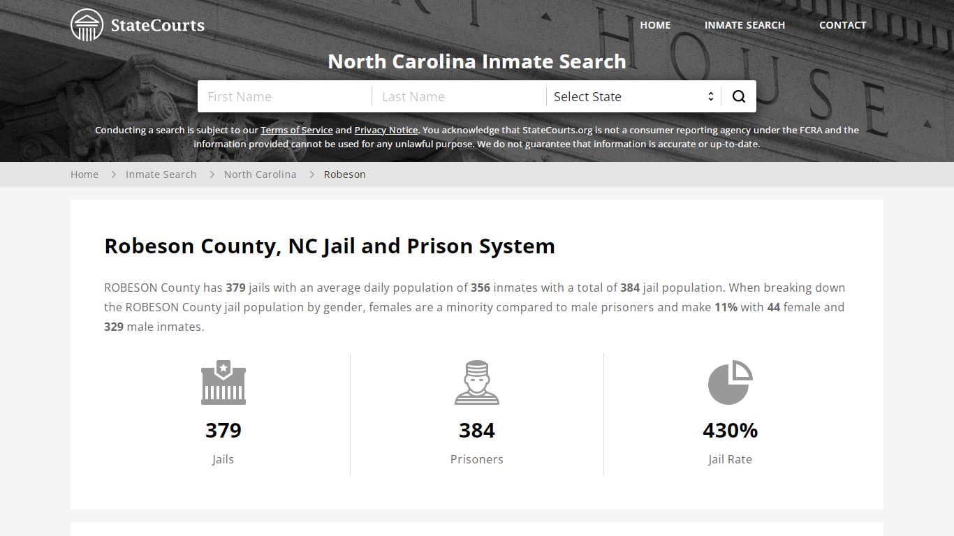 Robeson County, NC Inmate Search - StateCourts